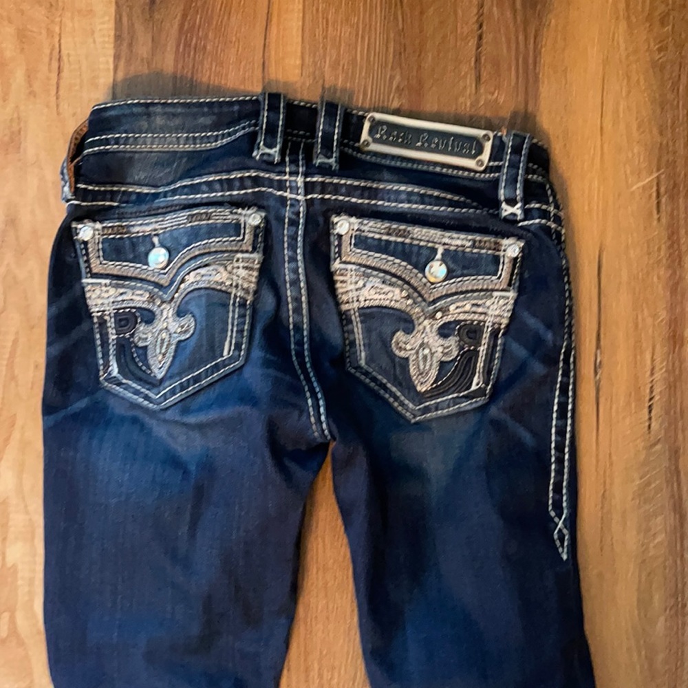 Rock Revival Mid-Rise Skinny Jeans-excellent shape